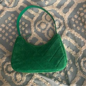 H&M green fuzzy purse